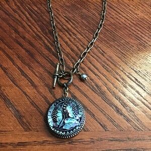 Beautiful Double Sided Carved and Polished Stone Necklace